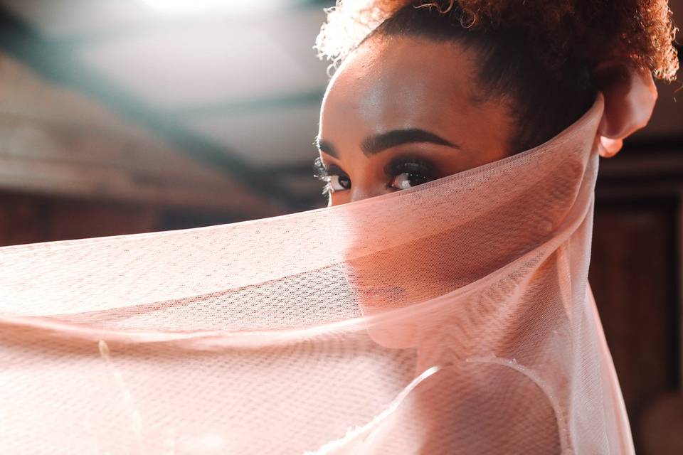 Blush pink veil