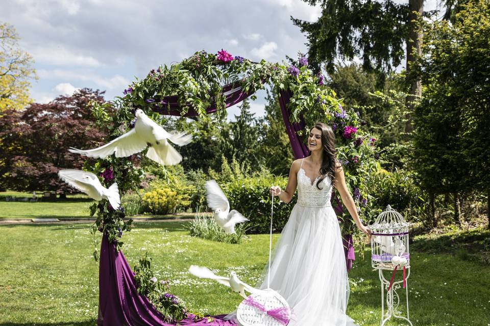 Flock release by bride