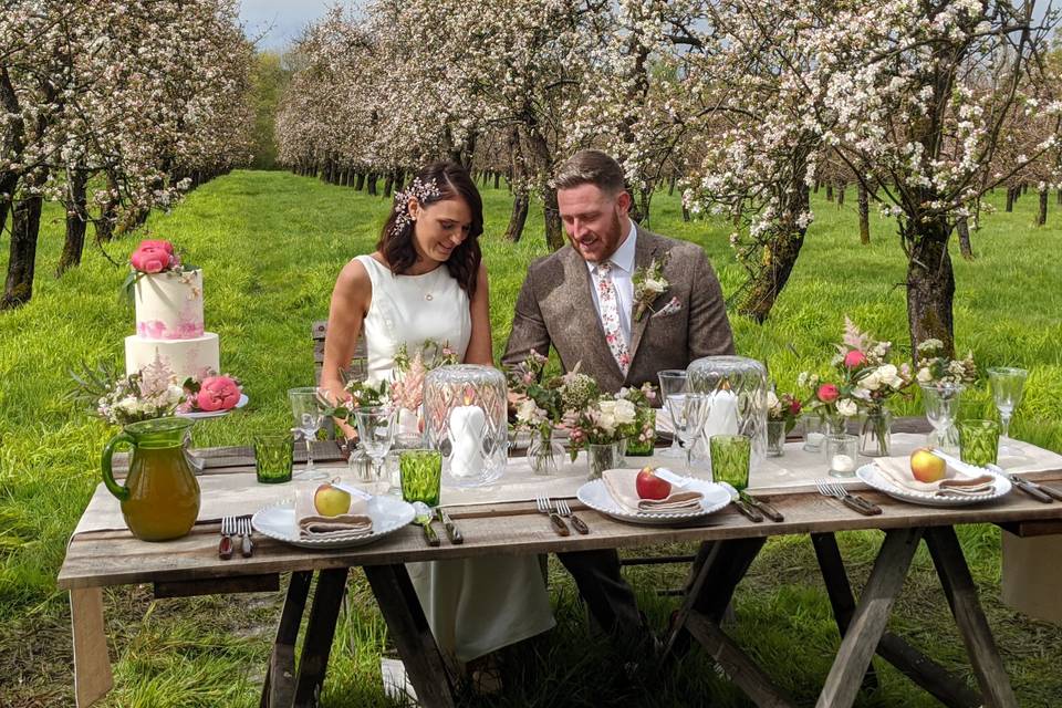 Top table in the orchard