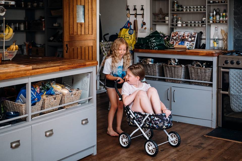 Bridal prep children playing