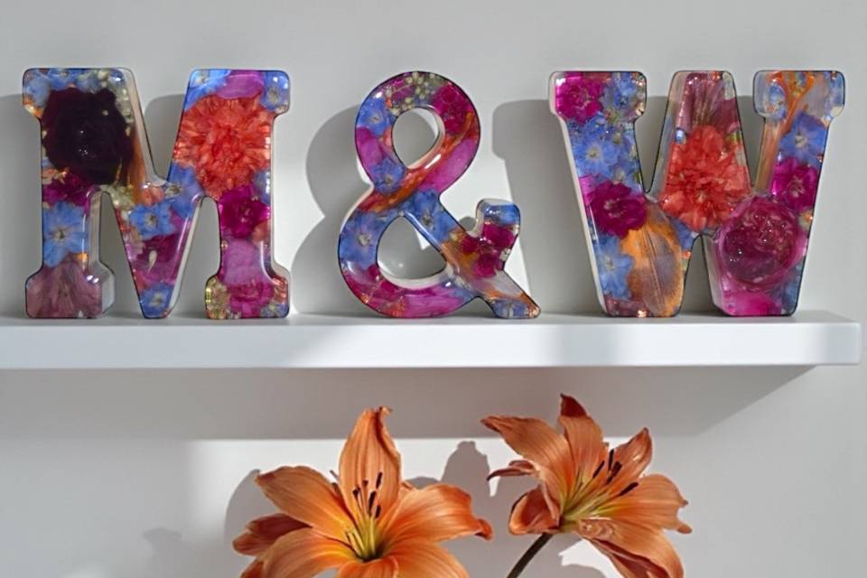 16.3cm resin initials