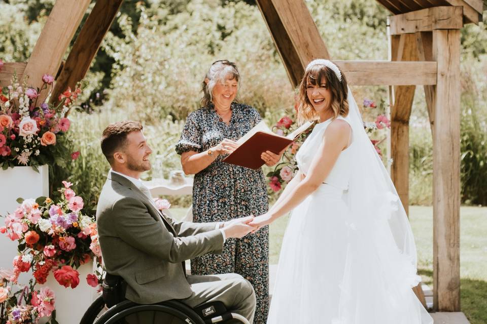 Fun outdoor ceremony