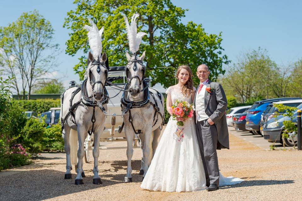 Arrival of bride and groom