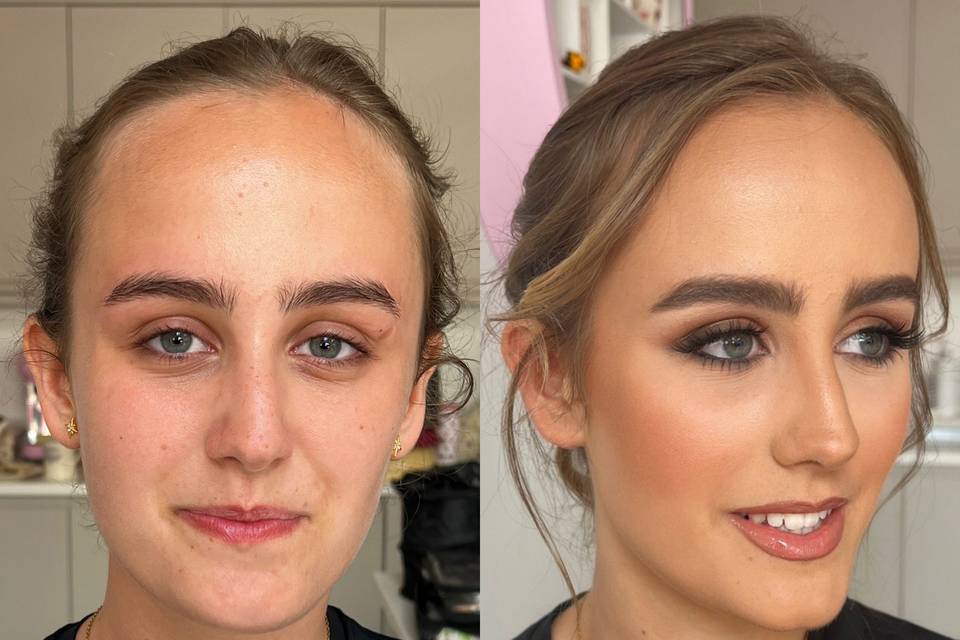 Before and after Prom glam