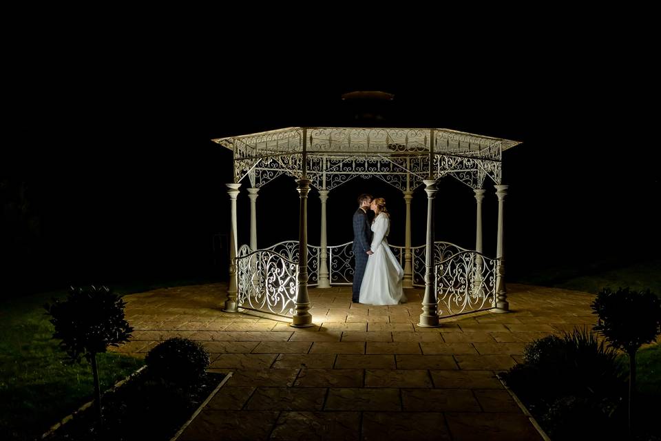 Pair under gazebo