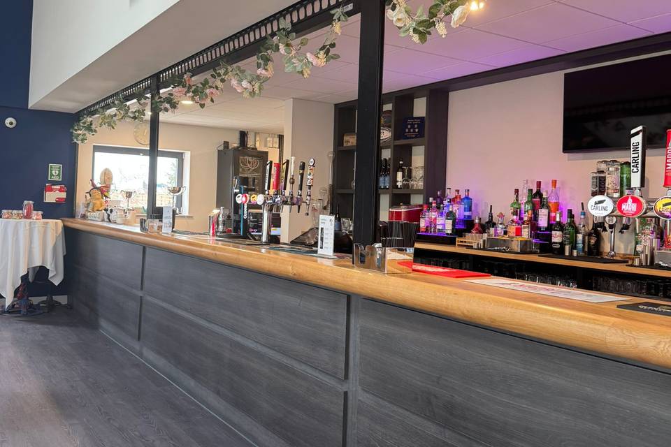 Large well stocked bar