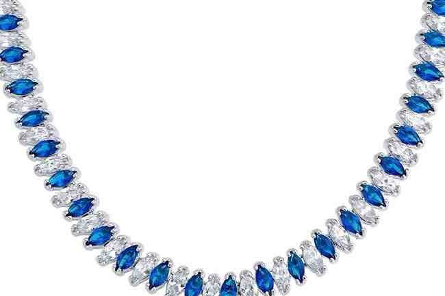 Clear/blue sapphire necklace