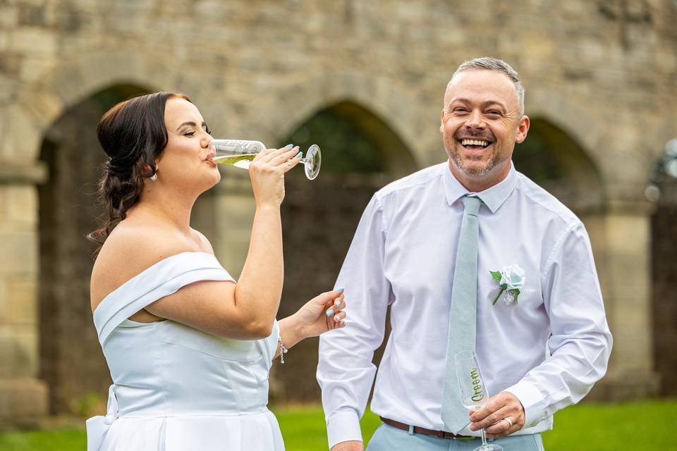 Smiling with Champagne