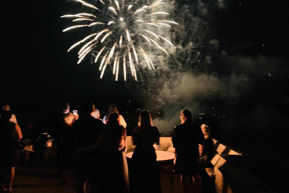 Firepit and fireworks