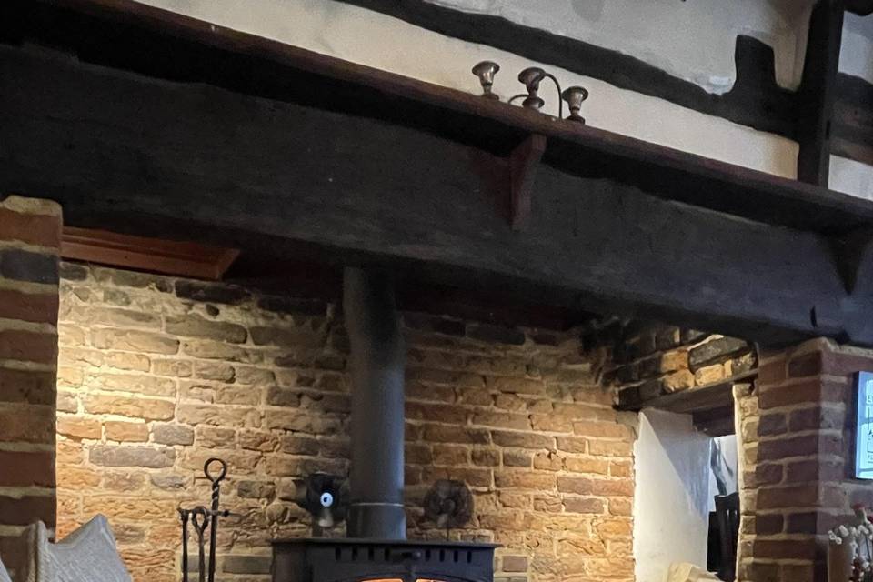 Main fireplace in bar