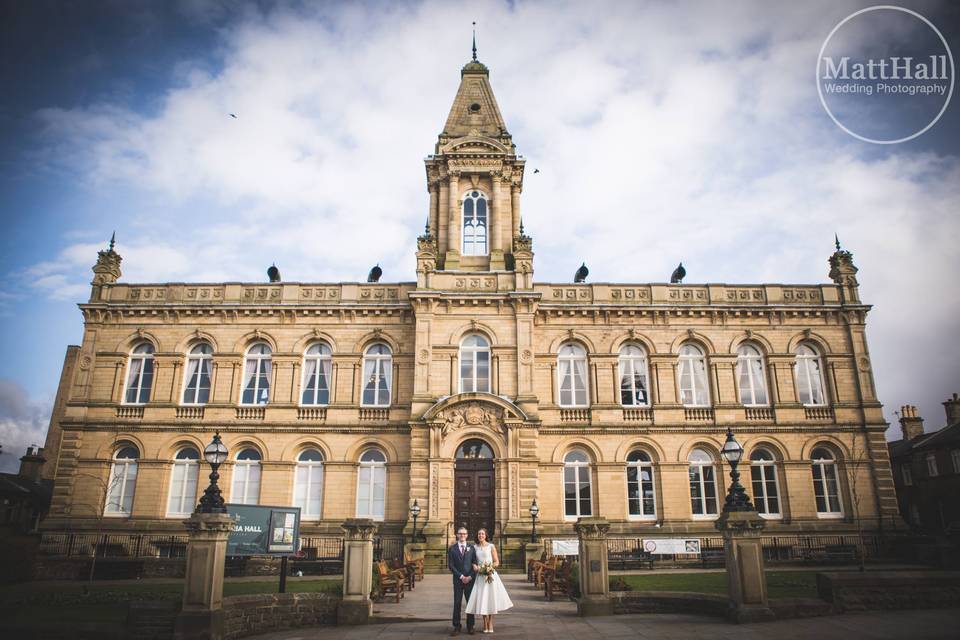 Victoria Hall couple outside