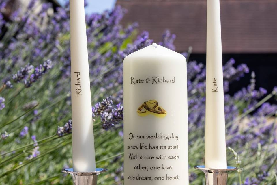 Unity candles and certificate folder