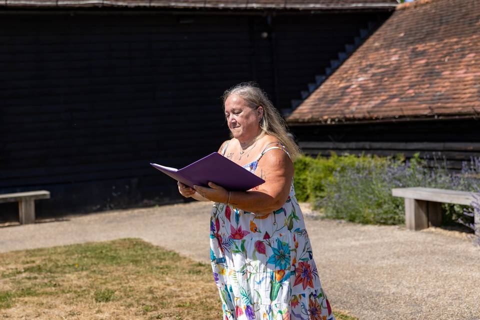 Vocalist performing outdoors