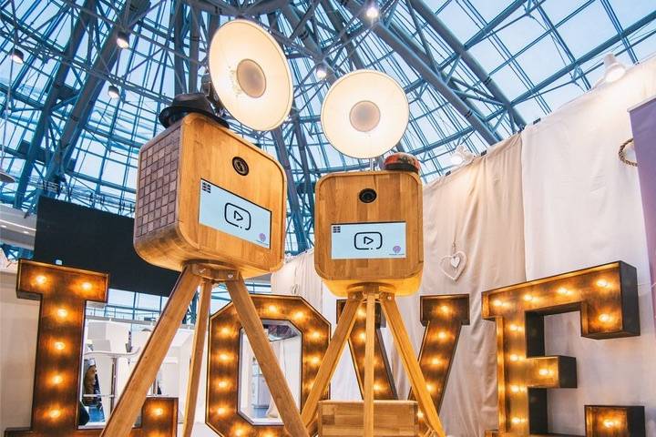 Vintage wooden photo booth