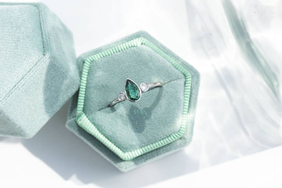 Tourmaline Diamond Stella Ring