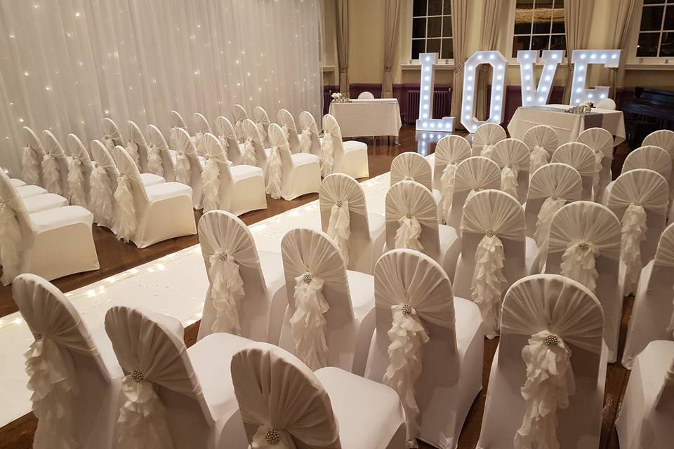 White ruffle sashes