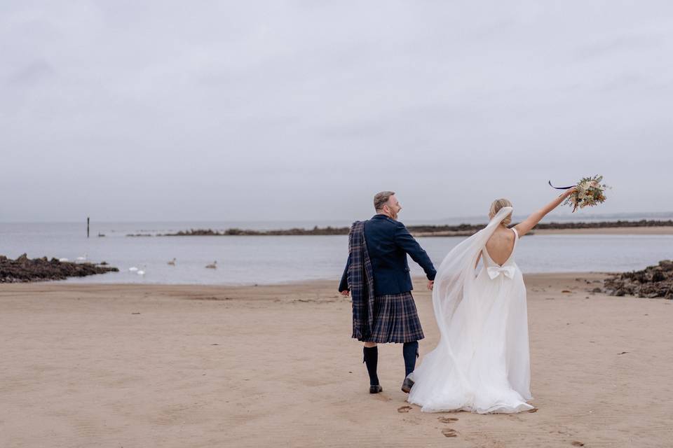 Ayrshire Beach Wedding Photo