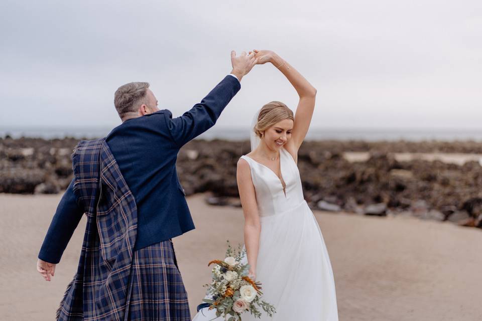 Ayrshire Beach Wedding Photo