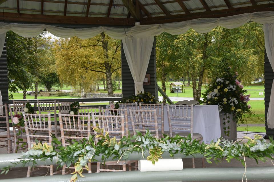 Ceremony under gazebo