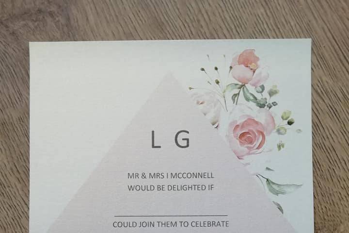 Single layer rose invitation