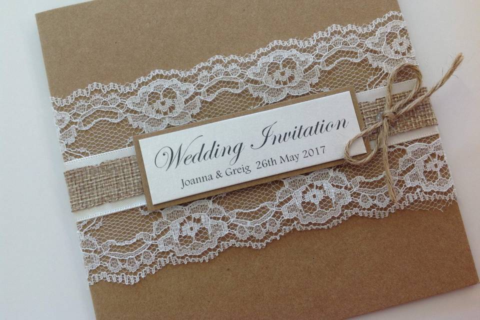 Rustic wedding invitation