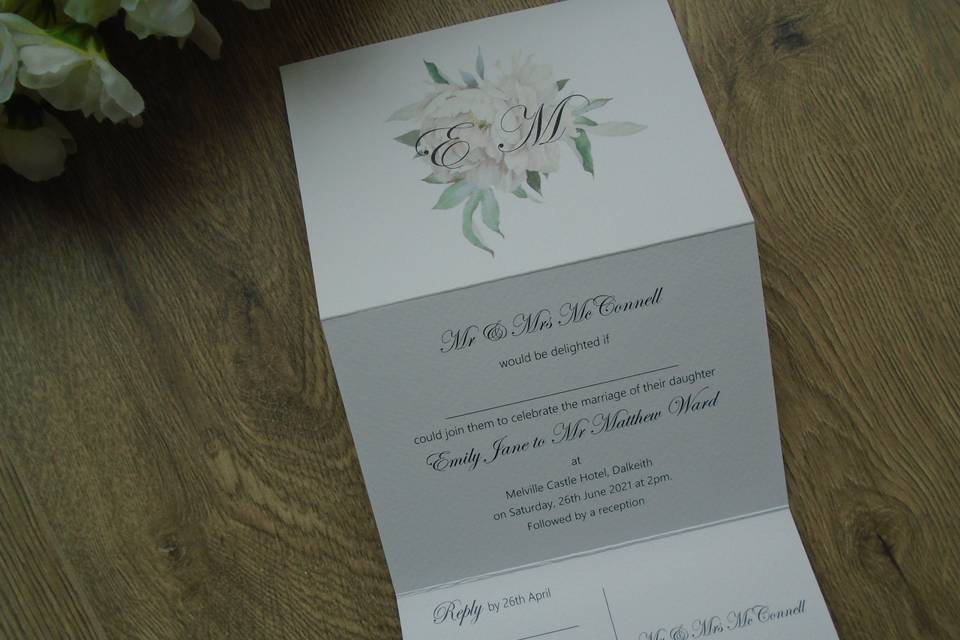 Trifild Peony invitation