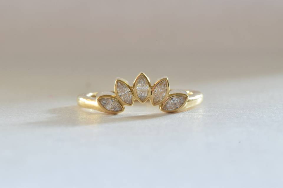 Marquise shaped wedding ring