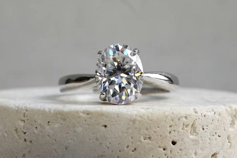 1ct Oval Engagement Ring