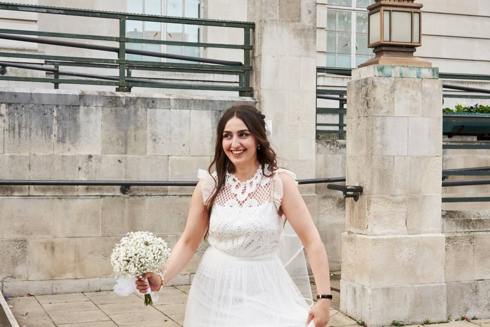 Bride with bouquet