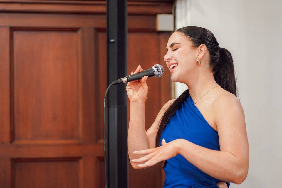 Singing Leanna down the aisle