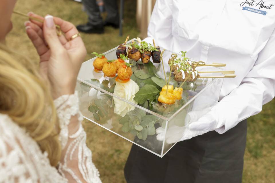 Serving canapés