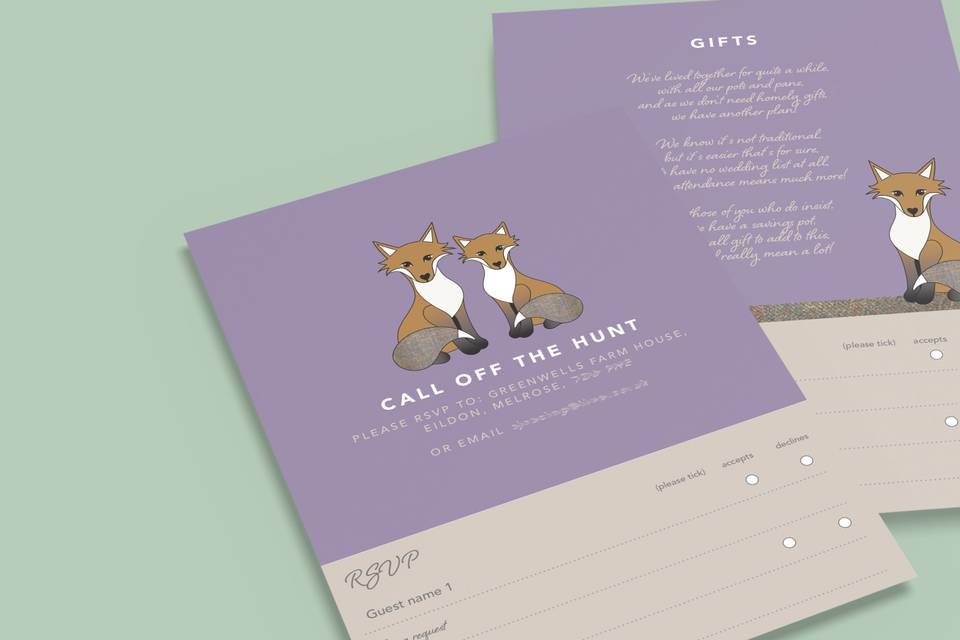 Stationery Glass Bulldog Wedding Stationery 3