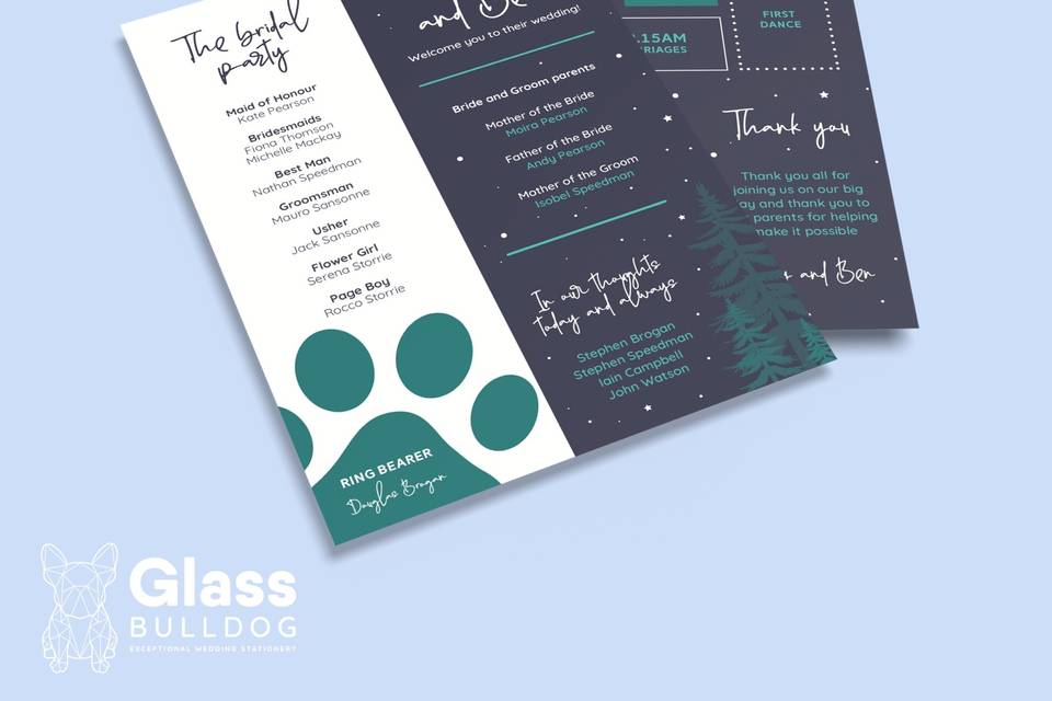 Stationery Glass Bulldog Wedding Stationery 8