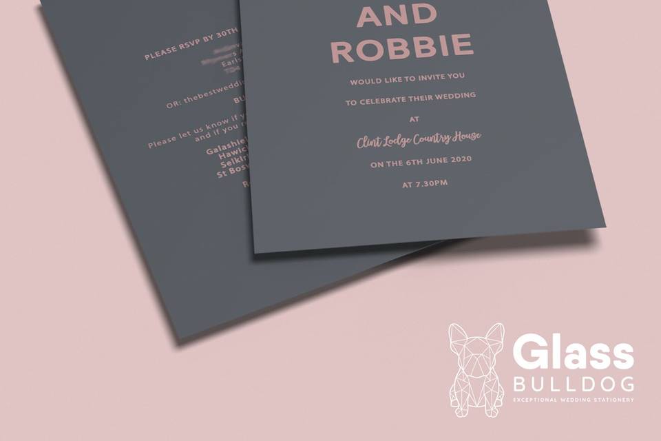 Stationery Glass Bulldog Wedding Stationery 17