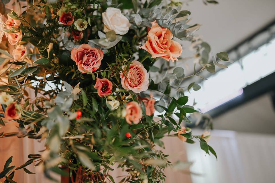 Autumn mandap wedding florals