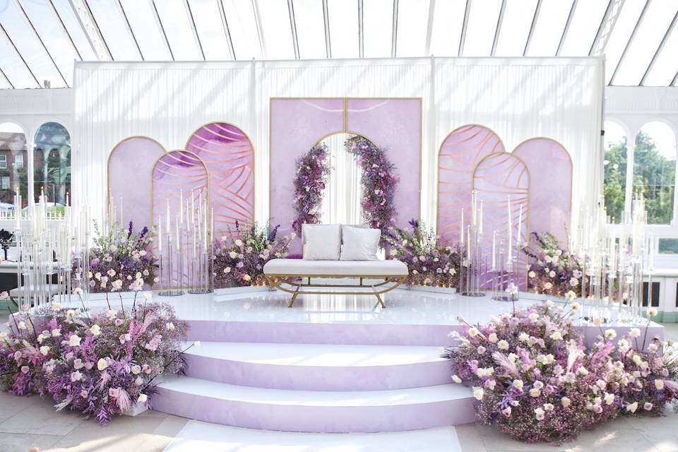 Opulent wedding Asian stage