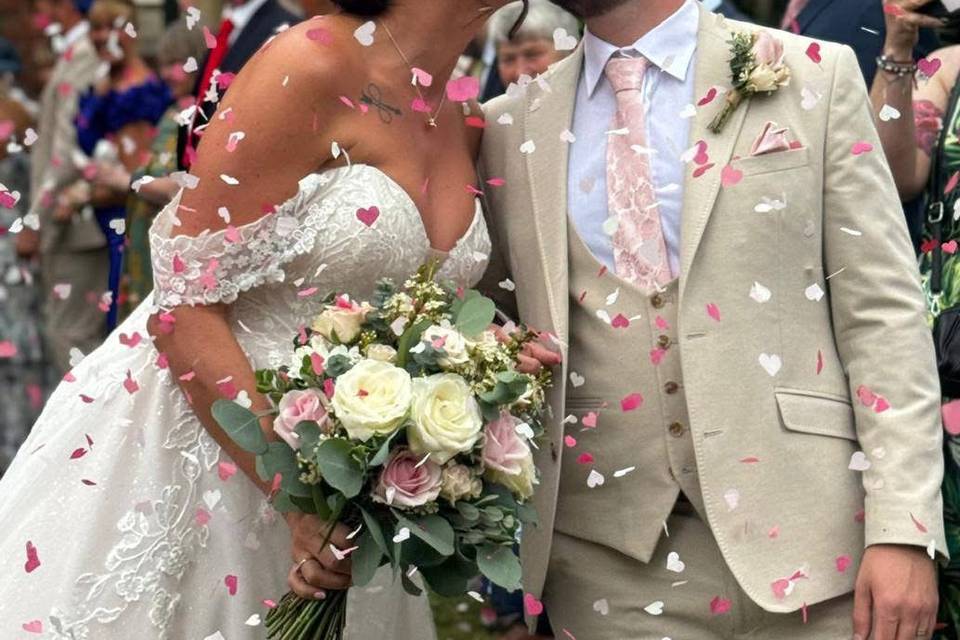 Pink and white wedding