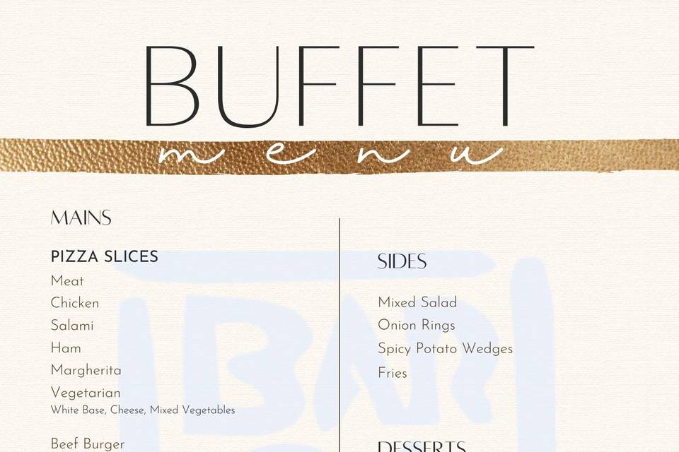 Barca Buffet Menu