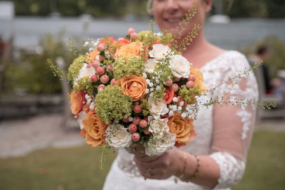 Fresh bridal bouquet