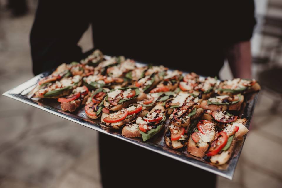 Evening food tray service