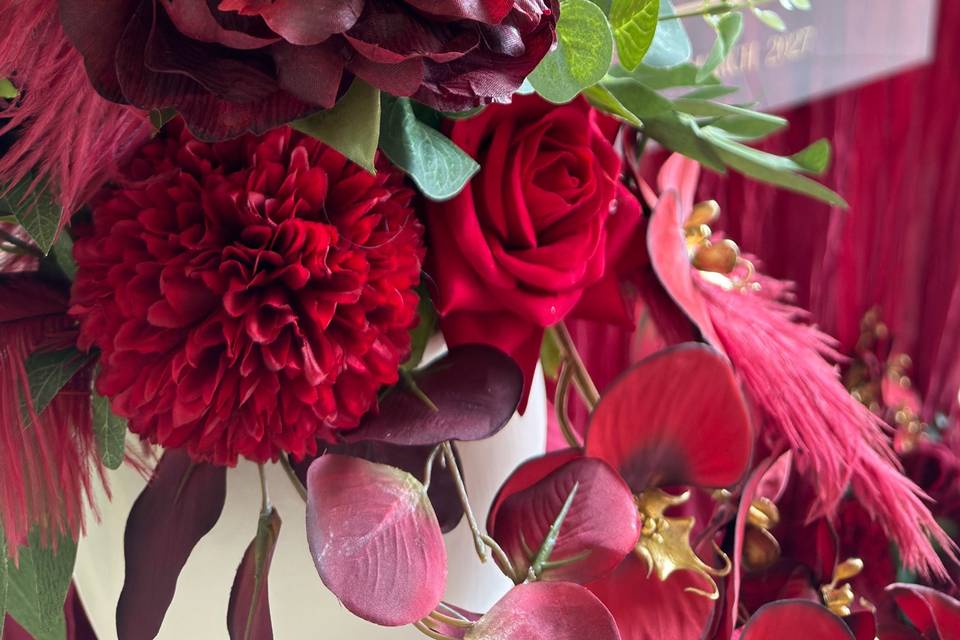 Burgundy florals