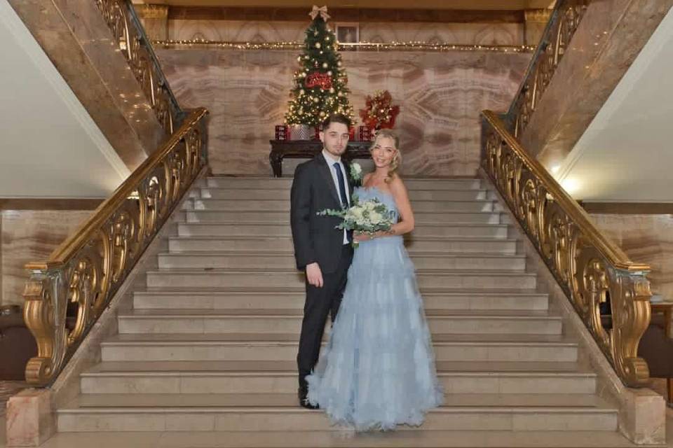 Couple at their happy wedding