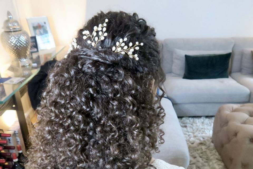 Civil wedding bridal hair