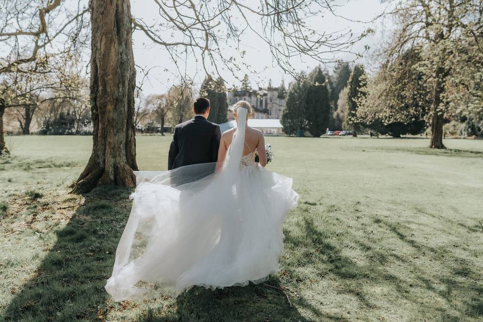 Lawn Wedding Bride and Groom