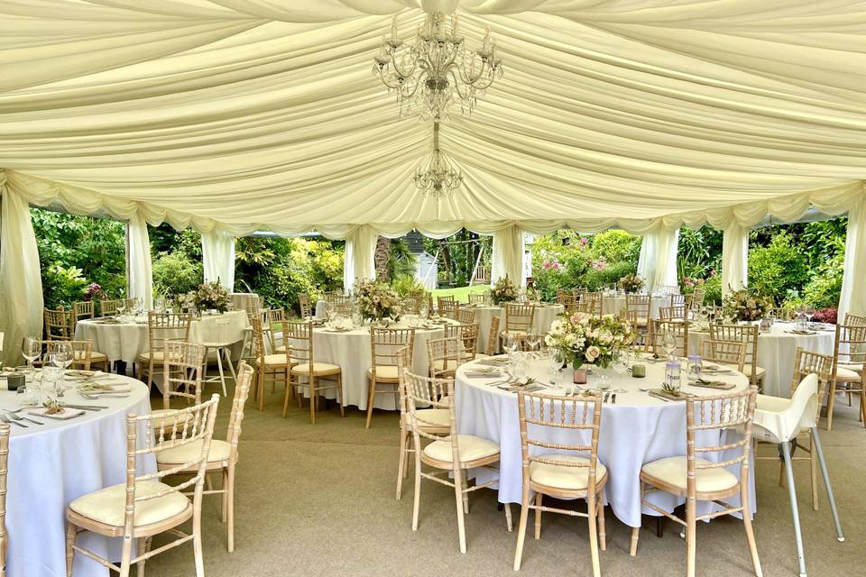 Marquee wedding setting