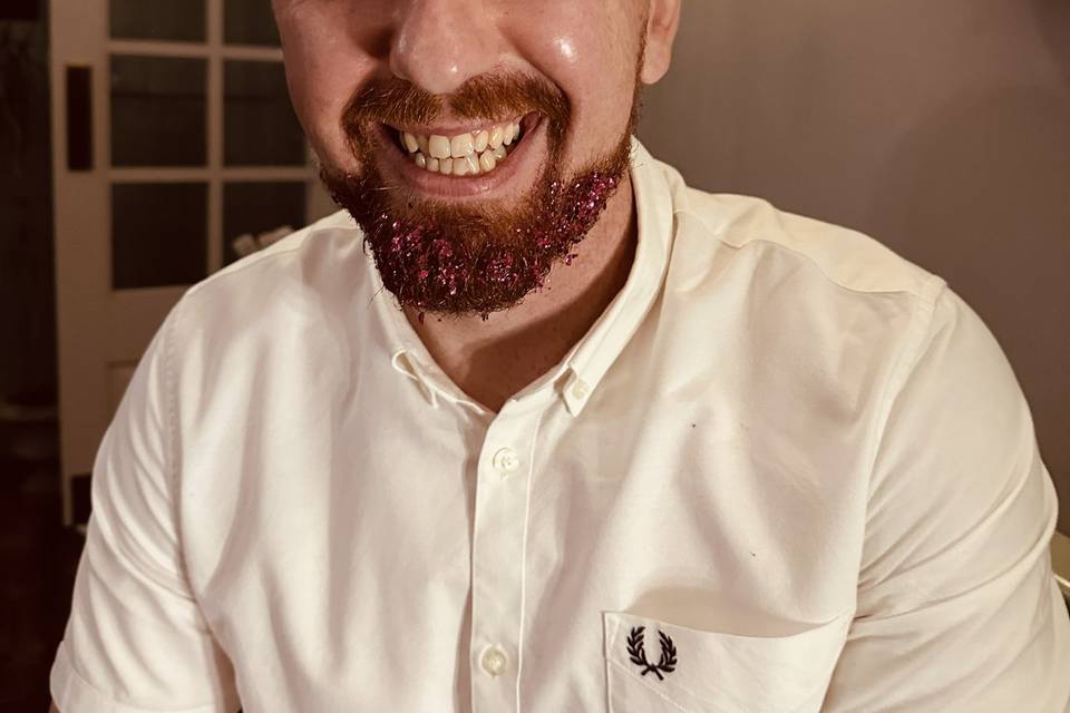 Glitter beards are a must at w