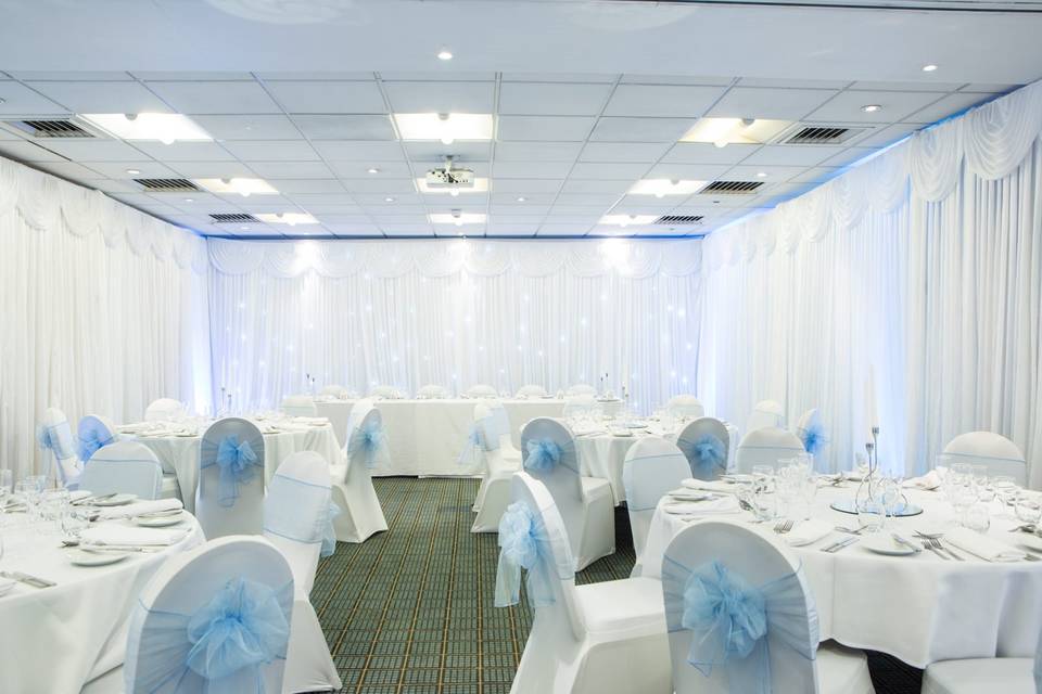 Blue bow decor