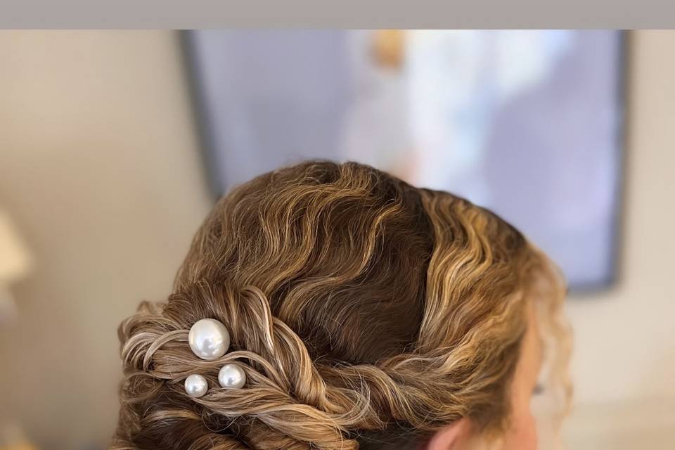 Natural curly updo