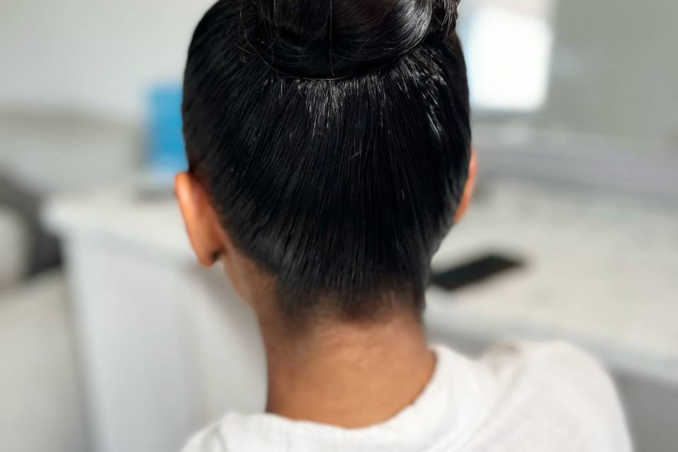 Plaited ballerina bun