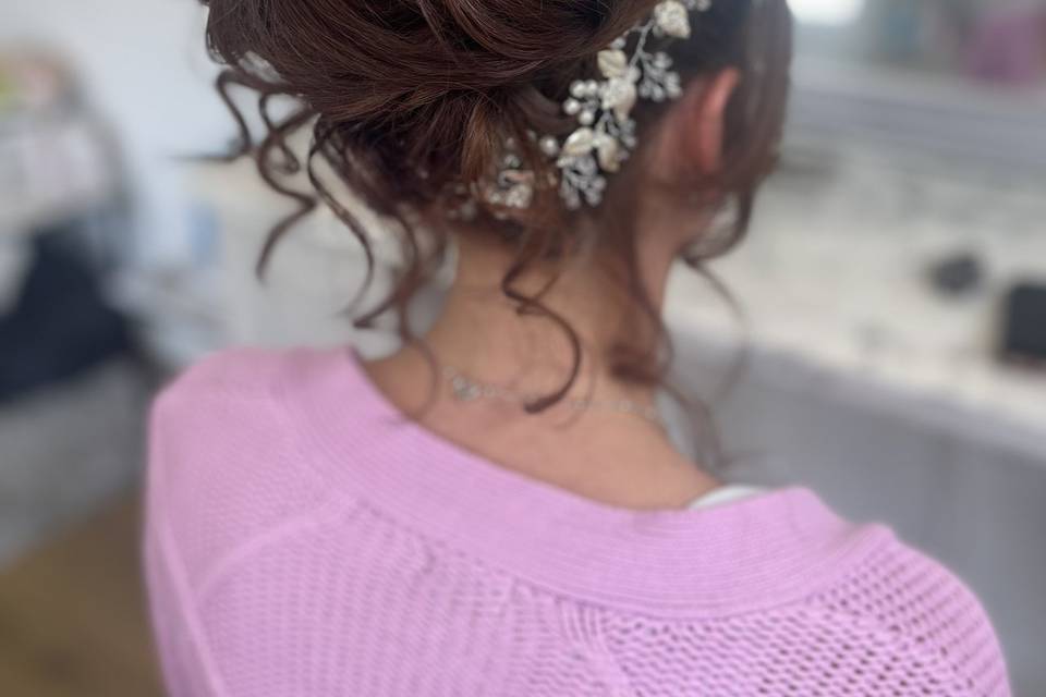 Wispy full high bun